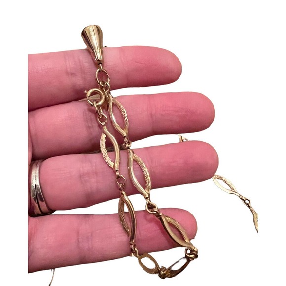 Vintage Signed SARAH COVENTRY Gold Tone Open Link Chain BRACELET Necklace Set - Picture 5 of 7